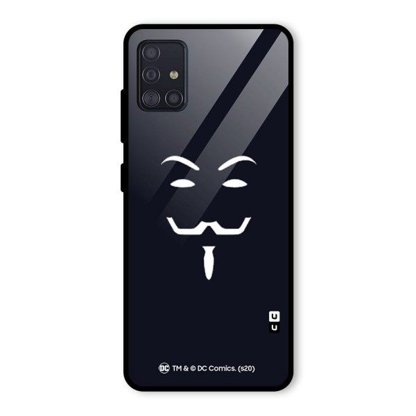 Minimal Anonymous Mask Glass Back Case for Galaxy A51