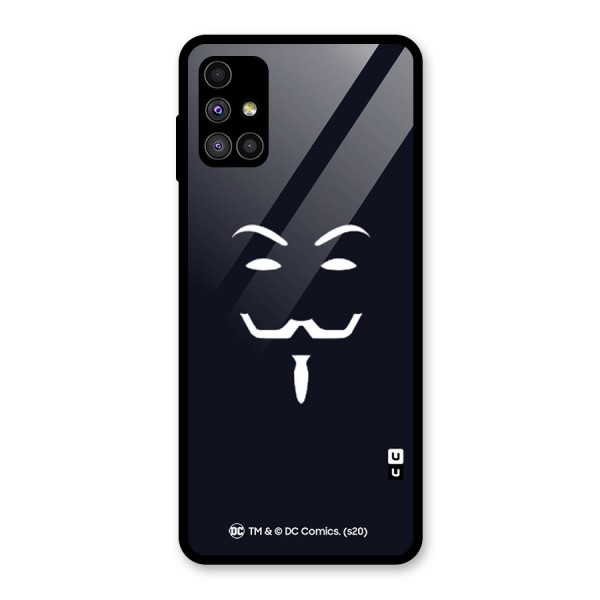 Minimal Anonymous Mask Glass Back Case for Galaxy M51