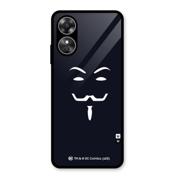 Minimal Anonymous Mask Glass Back Case for Oppo A17