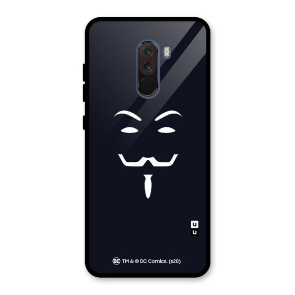 Minimal Anonymous Mask Glass Back Case for Poco F1