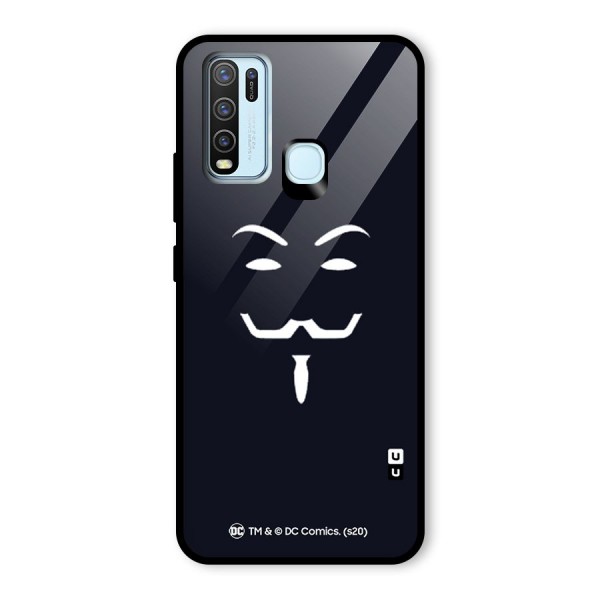 Minimal Anonymous Mask Glass Back Case for Vivo Y50