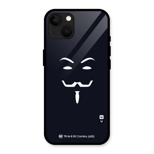 Minimal Anonymous Mask Glass Back Case for iPhone 13