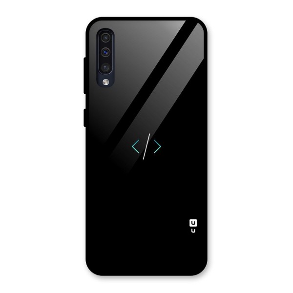 Minimal Dark Coding Glass Back Case for Galaxy A50