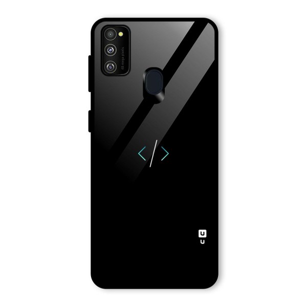 Minimal Dark Coding Glass Back Case for Galaxy M21