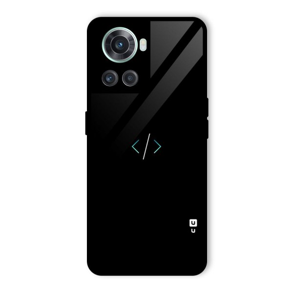 Minimal Dark Coding Glass Back Case for OnePlus 10R