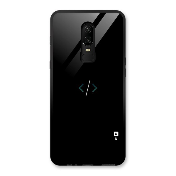 Minimal Dark Coding Glass Back Case for OnePlus 6