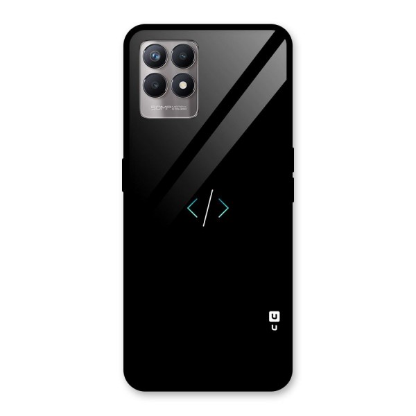 Minimal Dark Coding Glass Back Case for Realme 8i