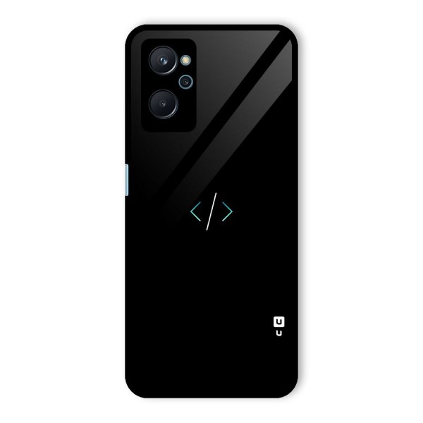 Minimal Dark Coding Glass Back Case for Realme 9i