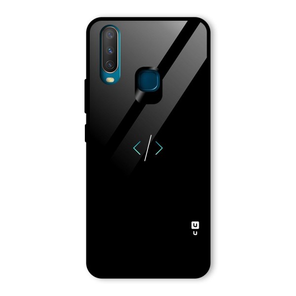 Minimal Dark Coding Glass Back Case for Vivo Y12