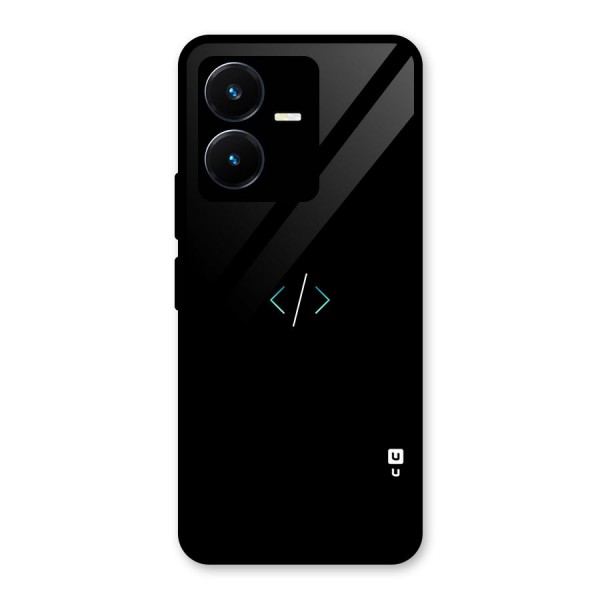 Minimal Dark Coding Glass Back Case for Vivo Y22