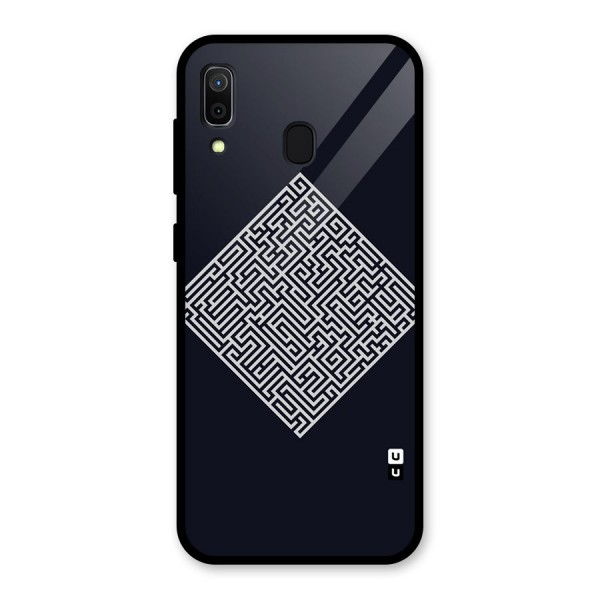 Minimal Maze Pattern Glass Back Case for Galaxy A30