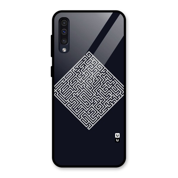 Minimal Maze Pattern Glass Back Case for Galaxy A50s