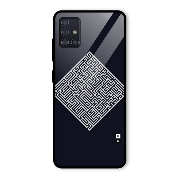 Minimal Maze Pattern Glass Back Case for Galaxy A51