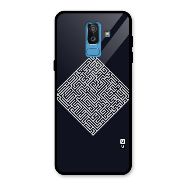 Minimal Maze Pattern Glass Back Case for Galaxy J8