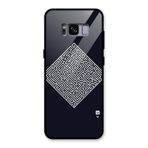 Minimal Maze Pattern Glass Back Case for Galaxy S8