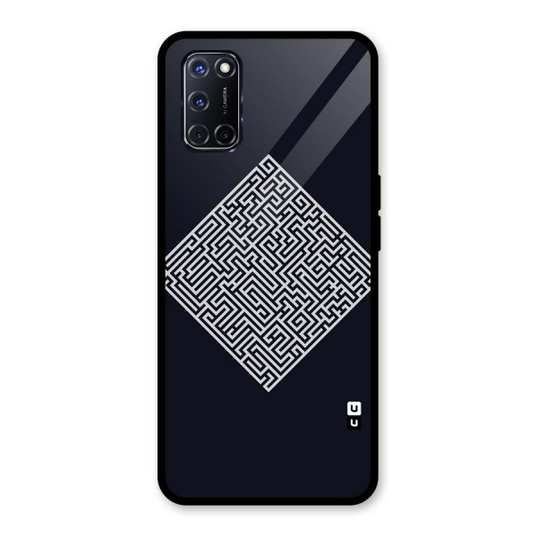 Minimal Maze Pattern Glass Back Case for Oppo A52