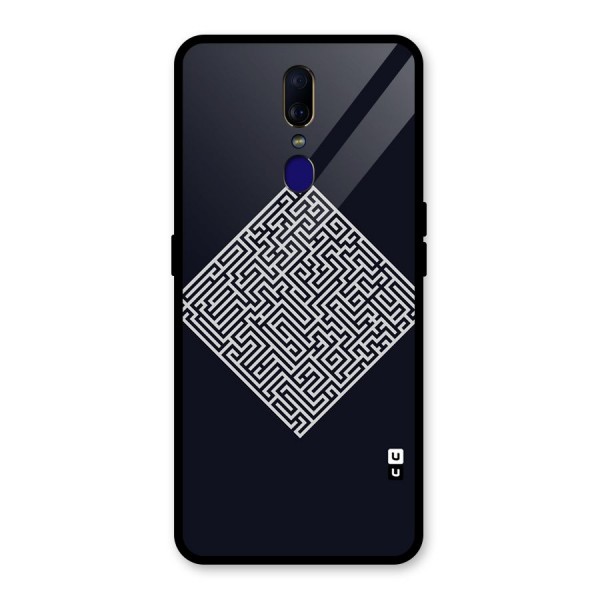 Minimal Maze Pattern Glass Back Case for Oppo F11