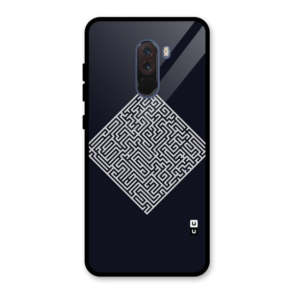 Minimal Maze Pattern Glass Back Case for Poco F1