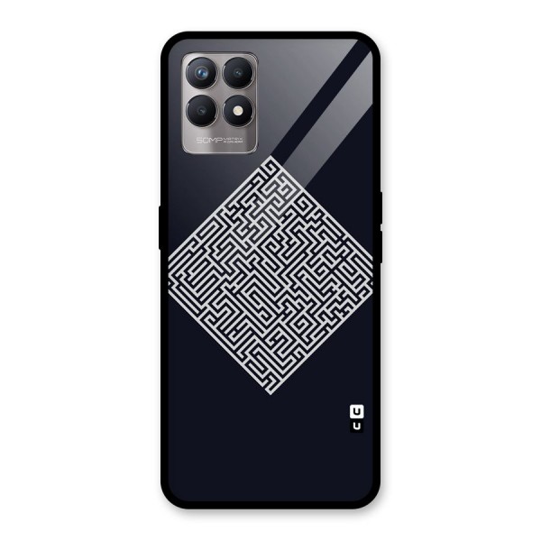 Minimal Maze Pattern Glass Back Case for Realme 8i