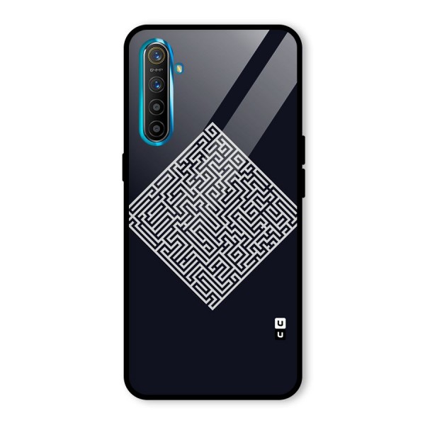 Minimal Maze Pattern Glass Back Case for Realme XT