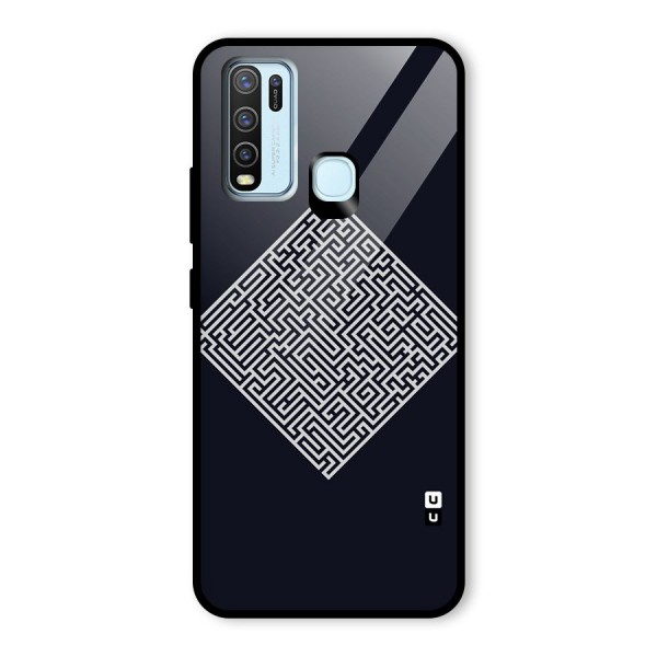 Minimal Maze Pattern Glass Back Case for Vivo Y30