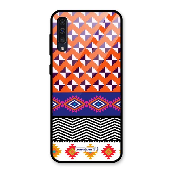 Mixed Pattern Aztec Glass Back Case for Galaxy A50s