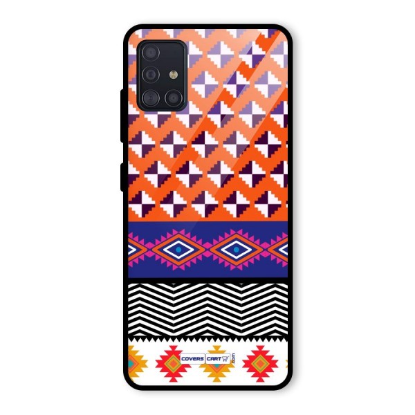 Mixed Pattern Aztec Glass Back Case for Galaxy A51