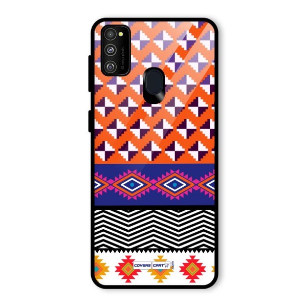 Mixed Pattern Aztec Glass Back Case for Galaxy M21