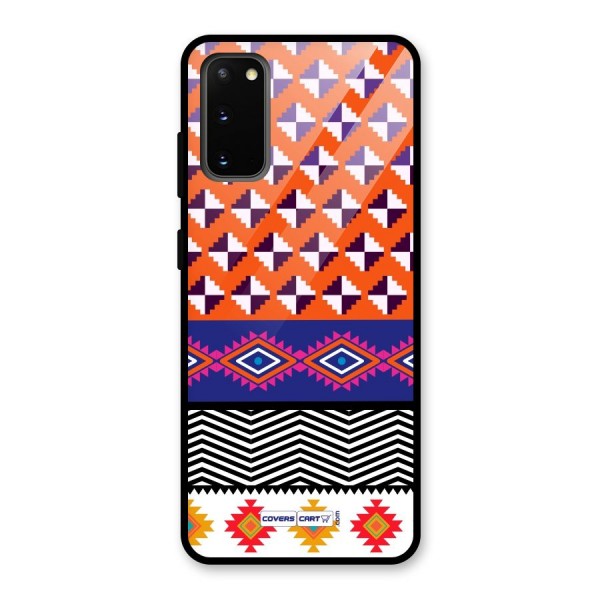 Mixed Pattern Aztec Glass Back Case for Galaxy S20