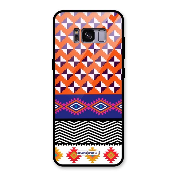 Mixed Pattern Aztec Glass Back Case for Galaxy S8