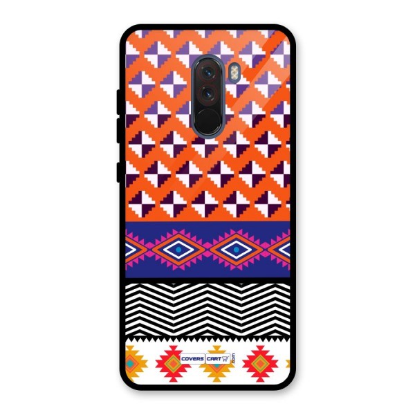 Mixed Pattern Aztec Glass Back Case for Poco F1