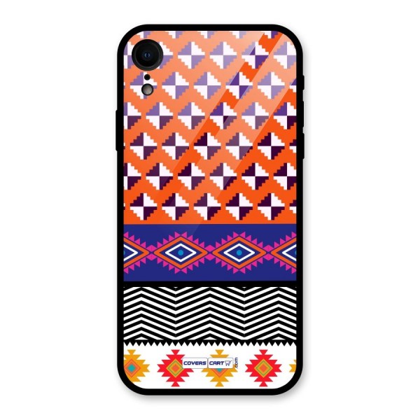 Mixed Pattern Aztec Glass Back Case for XR