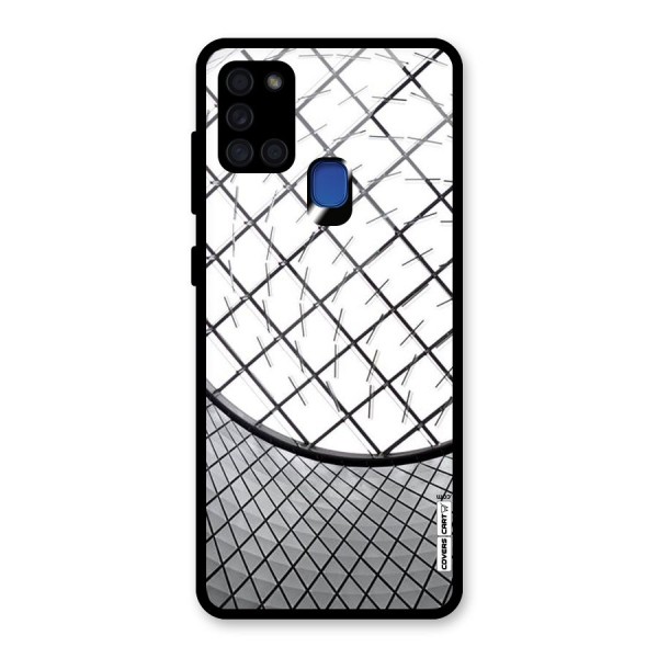 Modern Abstract Pattern Glass Back Case for Galaxy A21s