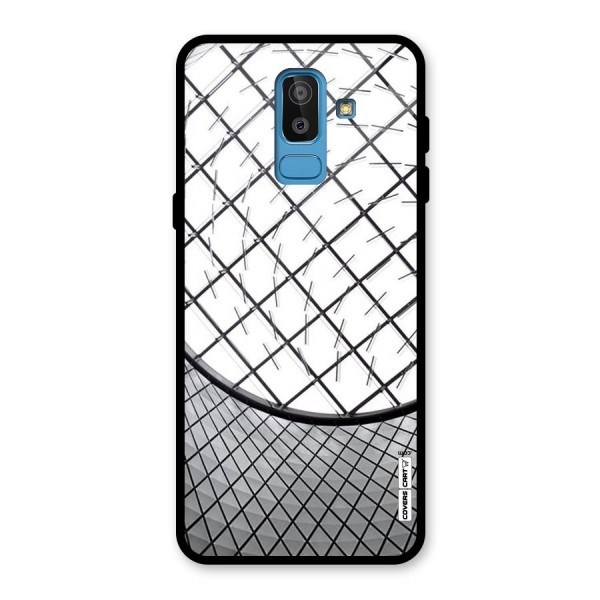 Modern Abstract Pattern Glass Back Case for Galaxy J8