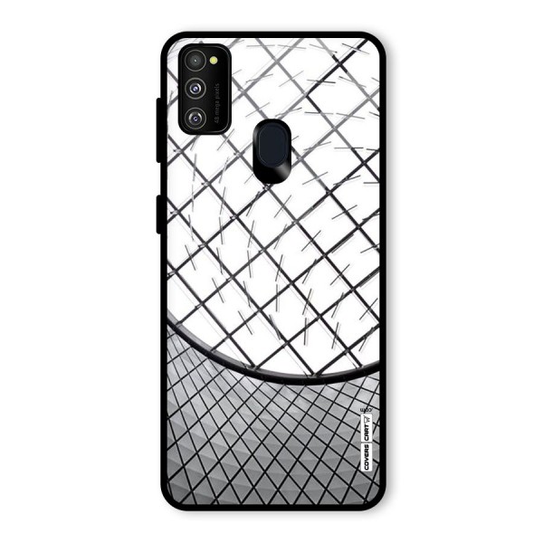 Modern Abstract Pattern Glass Back Case for Galaxy M21