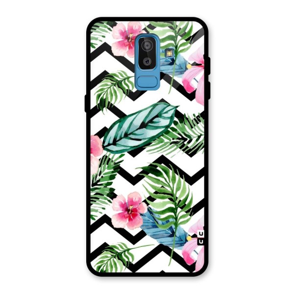 Modern Flowers Glass Back Case for Galaxy J8