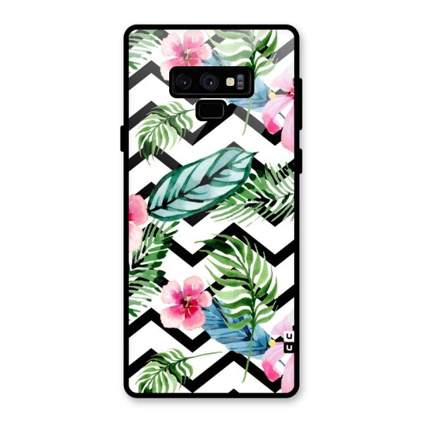 Modern Flowers Glass Back Case for Galaxy Note 9