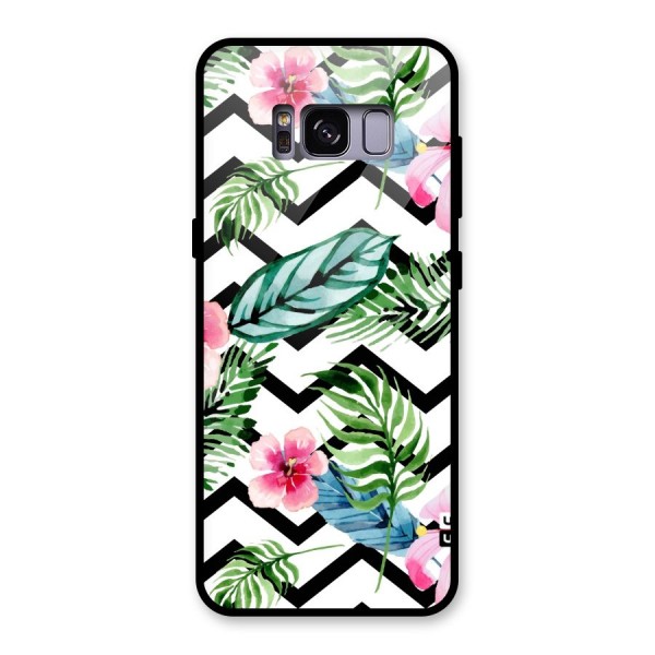 Modern Flowers Glass Back Case for Galaxy S8