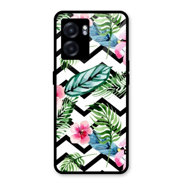 Modern Flowers Glass Back Case for Oppo K10 (5G)