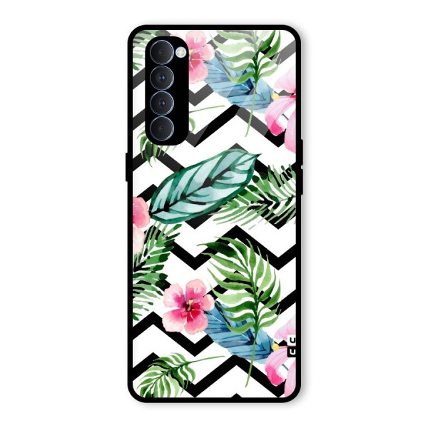 Modern Flowers Glass Back Case for Oppo Reno4 Pro