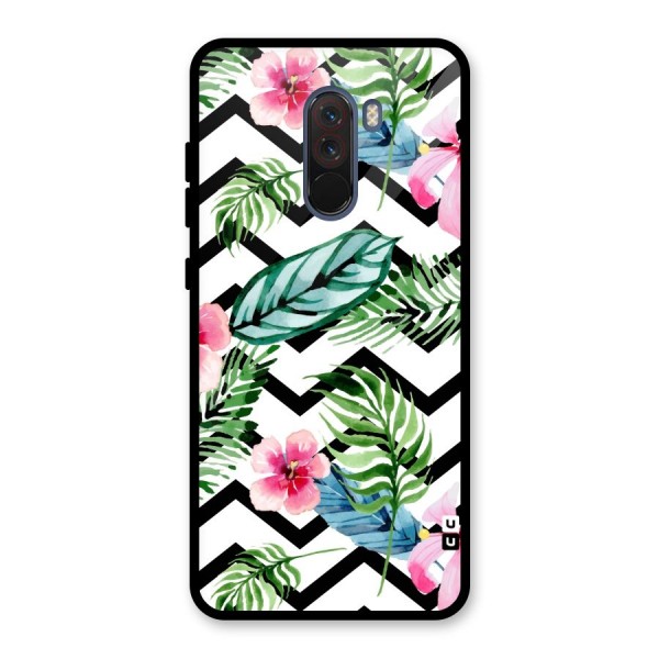 Modern Flowers Glass Back Case for Poco F1