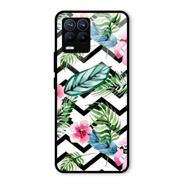 Modern Flowers Glass Back Case for Realme 8 Pro