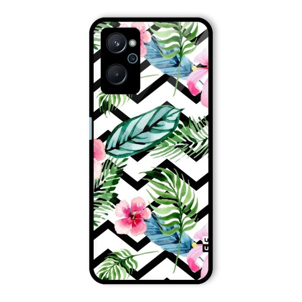 Modern Flowers Glass Back Case for Realme 9i