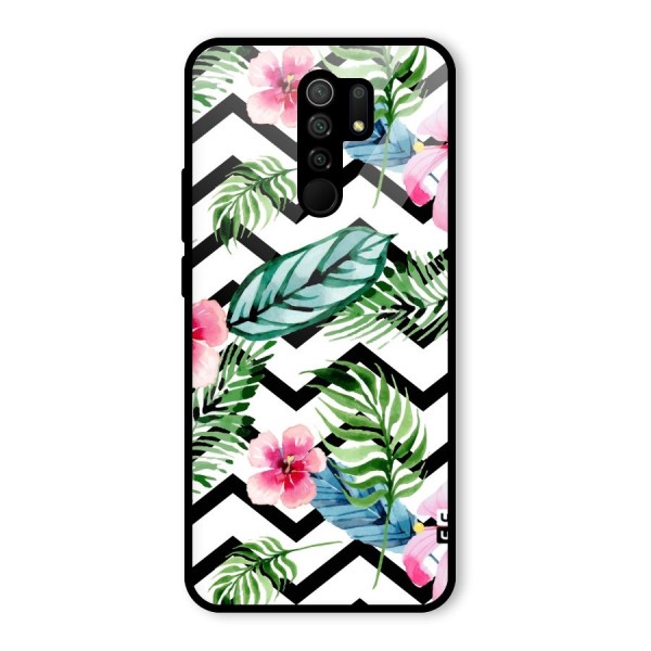 Modern Flowers Glass Back Case for Redmi 9 Prime