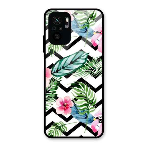 Modern Flowers Glass Back Case for Redmi Note 10