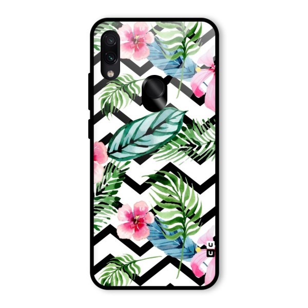 Modern Flowers Glass Back Case for Redmi Note 7