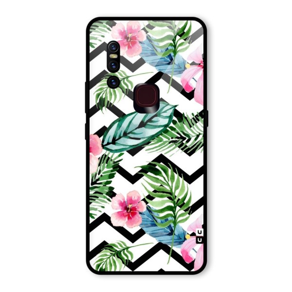 Modern Flowers Glass Back Case for Vivo V15