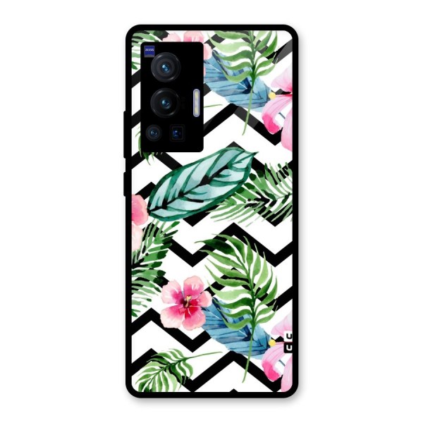 Modern Flowers Glass Back Case for Vivo X70 Pro