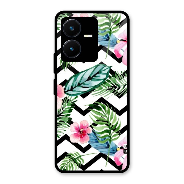 Modern Flowers Glass Back Case for Vivo Y22