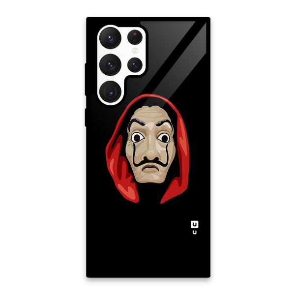 Money Heist Mask Glass Back Case for Galaxy S22 Ultra 5G
